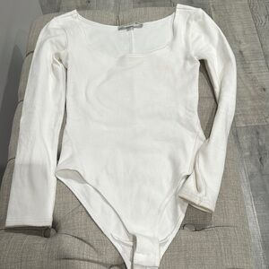 All Saints White Long Sleeve Bodysuit